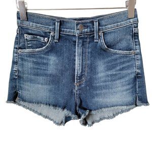 Agolde Anja Frayed Cutoff High Rise Denim Jean Shorts